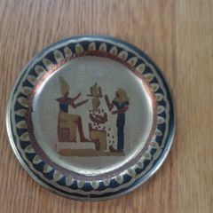 Vintage Egyptian Brass Wall Plate for Sale