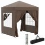 2 x 2 m Garden Pop Up Gazebo, Wedding Party Tent Marquee, Water Resistant Awning Canopy with Sidewalls. Windows, Carry Bag, Coffee Image 4