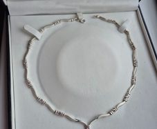 Colier sterling silver with stones pink very good condition