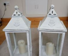 Two white Candle Lanterns