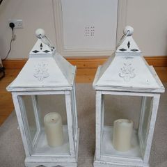 Two white Candle Lanterns