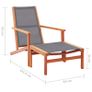 Garden Chair with Footrest Grey Solid Eucalyptus Wood and Textilene Image 8