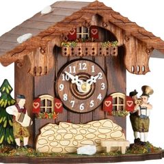 Cuckoo Clock Chalet Style Cuckulino Quartz Movement 12cm by Trenkle Clocks