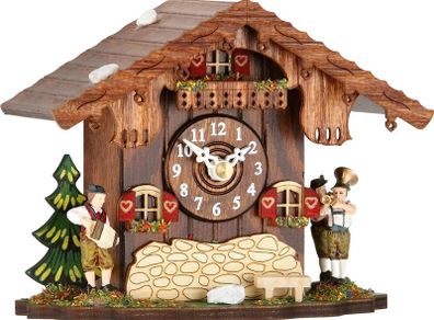 Cuckoo Clock Chalet Style Cuckulino Quartz Movement 12cm by Trenkle Clocks