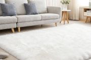 White Fluffy Rug for Bedroom, Large Anti Slip Carpet, Machine Washable Soft Thick Pile Area Rugs for Living Room Kids Bedroom Nursery White