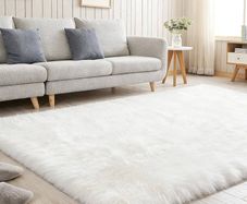 White Fluffy Rug for Bedroom, Large Anti Slip Carpet, Machine Washable Soft Thick Pile Area Rugs for Living Room Kids Bedroom Nursery White