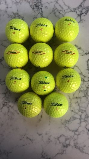 yellow titleist golf balls