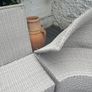 Huge Outdoor Living corner sofa and grey cushions .Please read Image 6