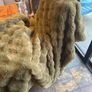 Faux fur green throw with velvet back Image 6