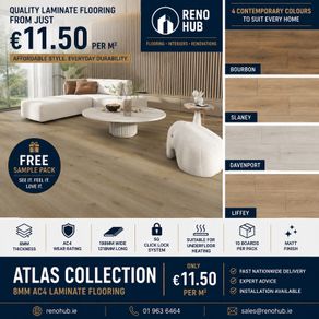 Atlas 8mm AC4 Laminate Flooring | 11.50 Sqm | 4 Colours |