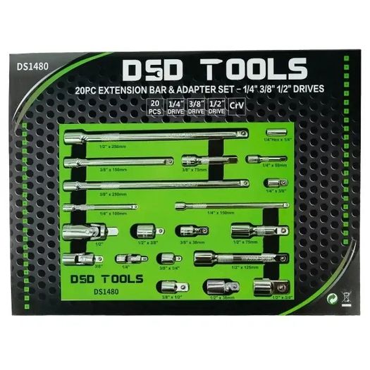 20pc Extension Bar & Adapter Set