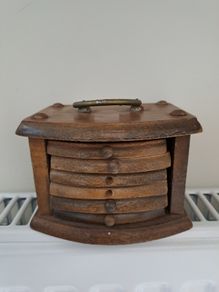 Vintage wood and cork coasters