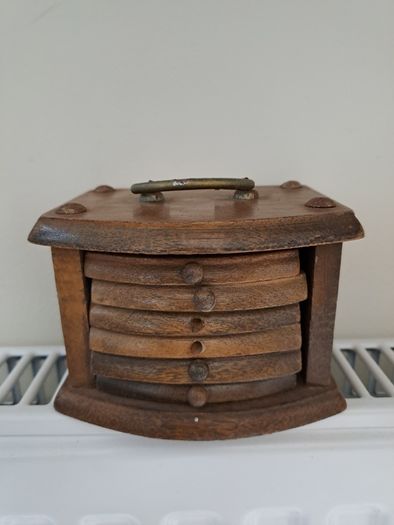 Vintage wood and cork coasters
