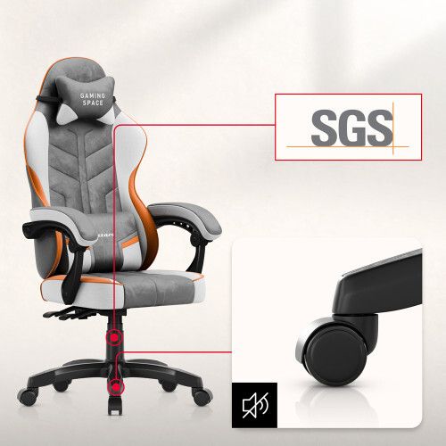 Huzaro Force 2.7 Grey Velour Gaming Chair