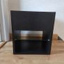 IKEA Black Brown Bedside Table / Nightstand with Glass Top Image 7