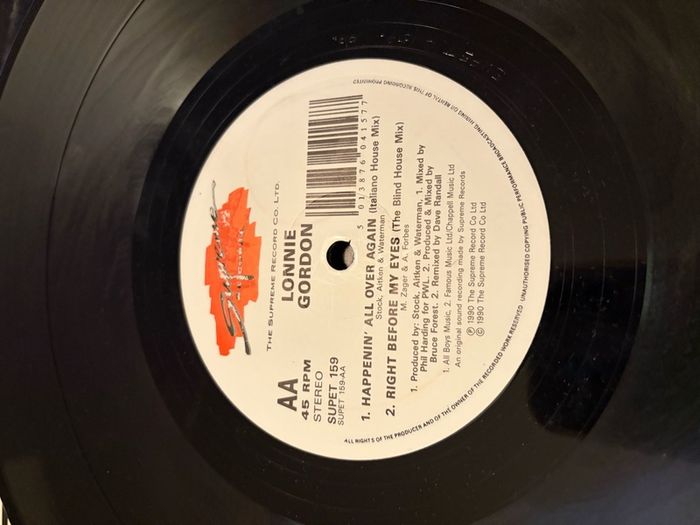 Lonnie Gordon Happenin All Over Again Original 1990 UK 12inch SUPET 159