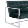 2-Seater Sofa with Armrests Dark Green Chrome and Velvet Image 7