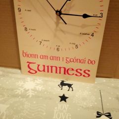 Guinness clock Irish language mancave pub home bar