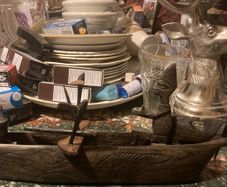 African hand craved fishing boat free postage