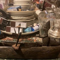 African hand craved fishing boat free postage
