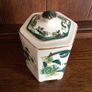 Masons Ironstone Chartreuse Green Gold Gilded Tea caddy Image 4