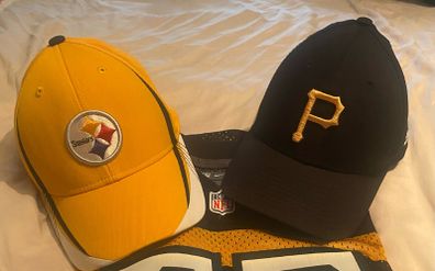 Pittsburgh Steelers and Pirates Baseball Caps