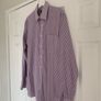 M&S Tailoring Purple & White Stripe Long Sleeve Shirt Image 2