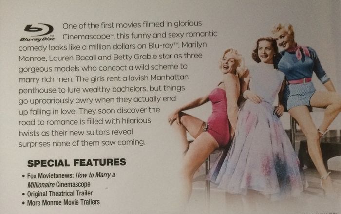 How To Marry A Millionaire [1953] Marilyn Monroe, Betty Grable & Lauren Bacall [Blu-ray Movie]