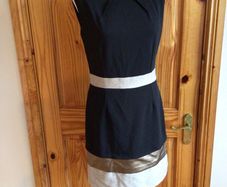 Ladies Rene Darcy Black and Gold Pencil dress M size 10/12 Includes postage