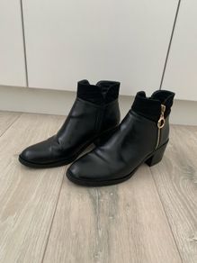 River Island Black Leather Ankle Boots