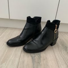 River Island Black Leather Ankle Boots