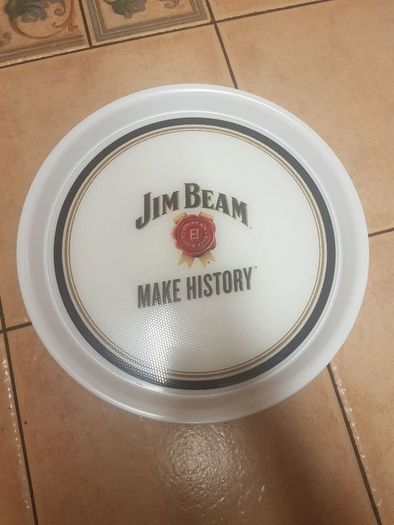 Jim beam ,advertising drinks tray with non-slip rubber ,so glasses won't slip ,,new old stock,,buyer collects  or pays postage thank you