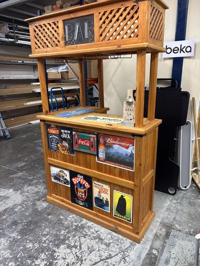 Modern wooden home bar