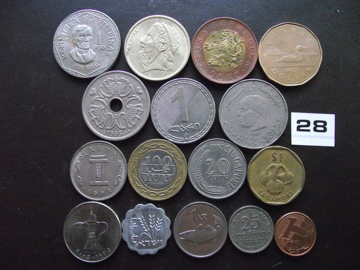 16 Old Coins From Worldwide (1967-2009)