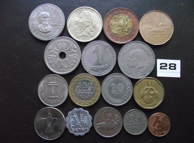 16 Old Coins From Worldwide (1967-2009)