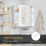 Wall Mount Mirror Cabinet Storage Bathroom Cupboard w/ Single Door and Shelves (FREE POSTAGE) Image 5