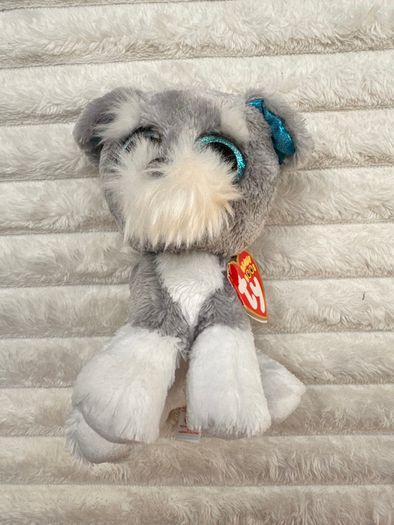 Ty Beanie Boo Whiskers approx. 15 cm. Plush Schnauzer Dog Please see photos