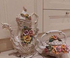 Vintage Capodimonte Pitcher/Jug and teapot
