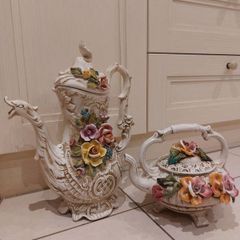Vintage Capodimonte Pitcher/Jug and teapot