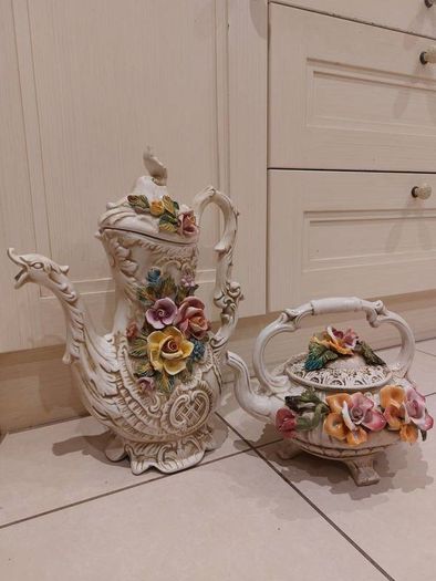 Vintage Capodimonte Pitcher/Jug and teapot