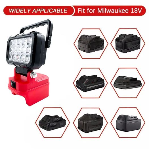 3-inch LED Work Light Suitable For Makita Milwaukee Dewalt 18V Lithium-ion Battery With Handle And USB Interface Flashlight