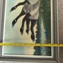 Vintage Framed Original Geese Painting Image 6