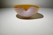Vintage Alfredo Barbini Attributed Murano Biomorphic Shell Bowl.  Original BD Label. c.1965 to 1975