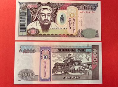 Mongolia  5,000 Tugrik  2013.  ( uncirculated  ) .