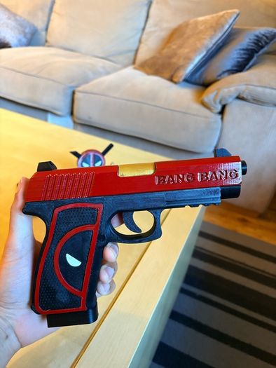 Deadpool Inspired Decorative Pistols Replica / 3D Printed Collectible with Display Stand
