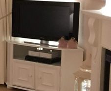 white painted TV unit