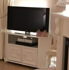 white painted TV unit