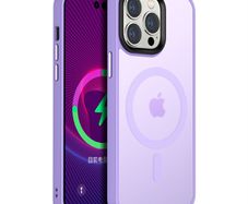 For Apple iPhone 16 Plus Skin-Feel Magnetic Magsafe Case Purple