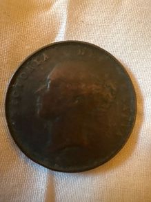 Antique Victorian British Britannia Coin Collectible Copper Penny Halfpenny