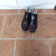 Marco Moreo Brown Suede/Patent Shoes 39 Suede/